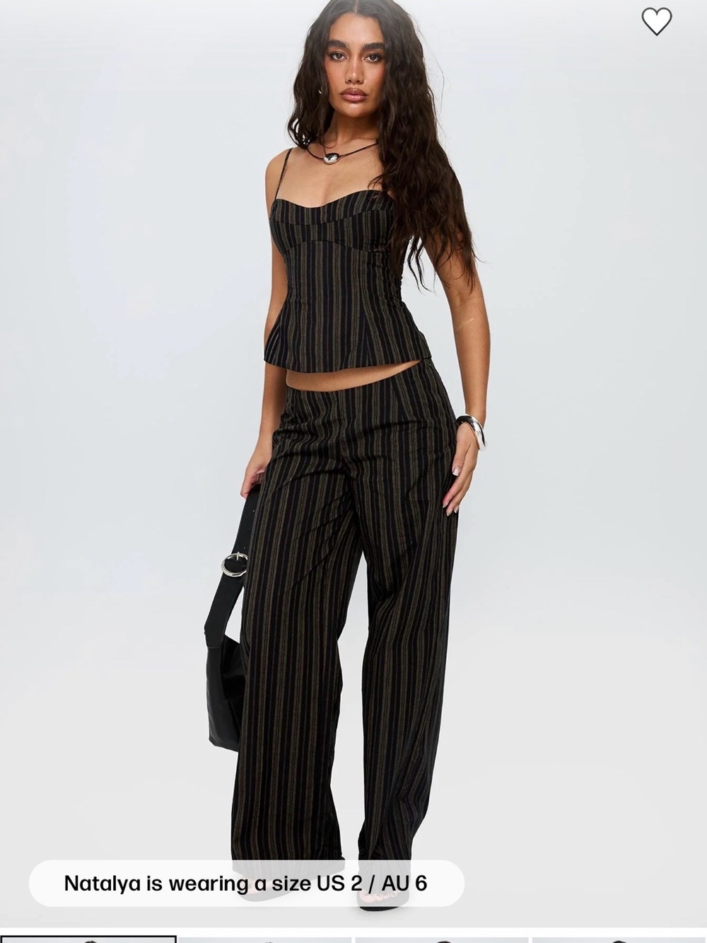 Princess Polly Kierstyn Corset Set Black Stripe
